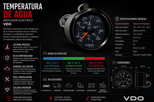 Marcador de Temperatura  180 - 502 144" (cable largo)