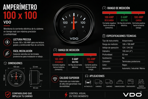 Amperimetro VDO 100 x 100